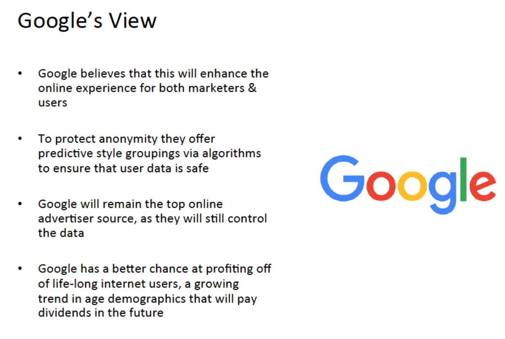 Google's View On The Federated Learning of Cohorts FLoC